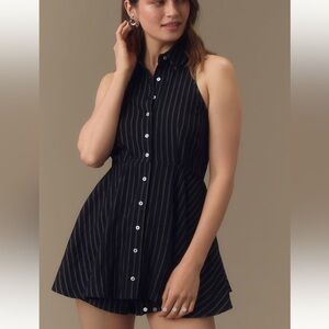 Maeve anthropologie Black and White Striped Romper